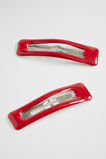 Square Enamel Snap Clip  Cherry  hi-res