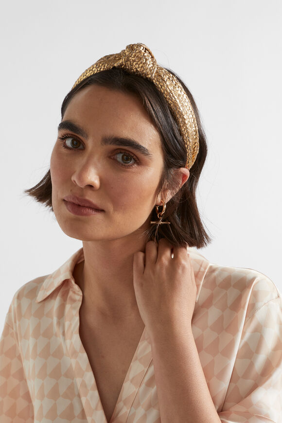 T Monogram Denim Headband: Women's Accessories, Hair Pins