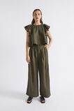 Linen Palazzo Pant  Dark Fern  hi-res