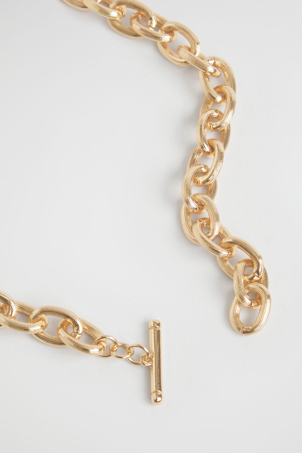 Textured Link Necklace  Gold