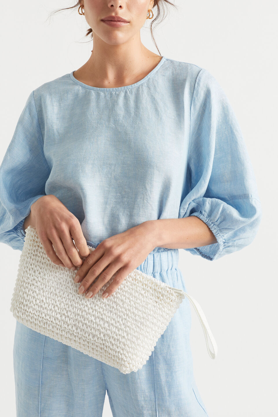 Logo Straw Pouch  White