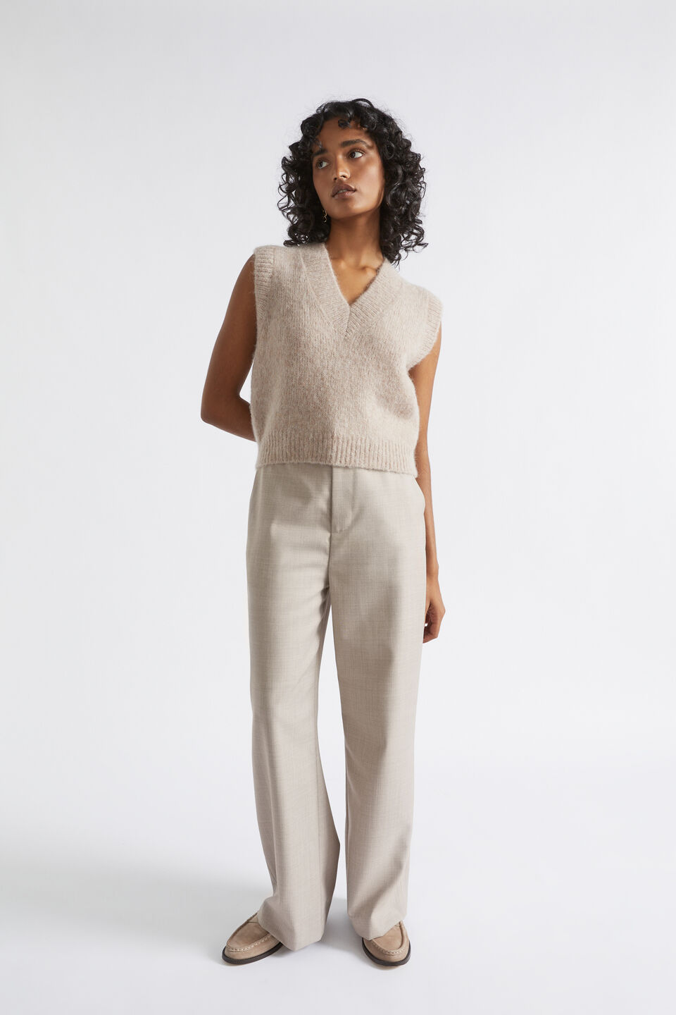 Wool Blend Vest  Light Storm Marle