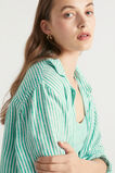 Core Linen Boyfriend Shirt  Deep Teal Stripe  hi-res
