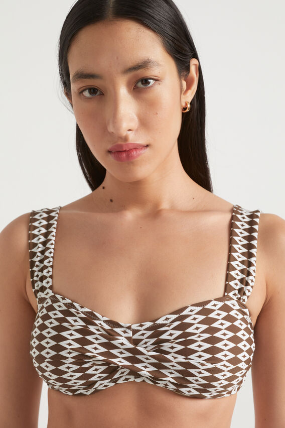 Geo Twist Bikini  Pecan Brown Geo  hi-res