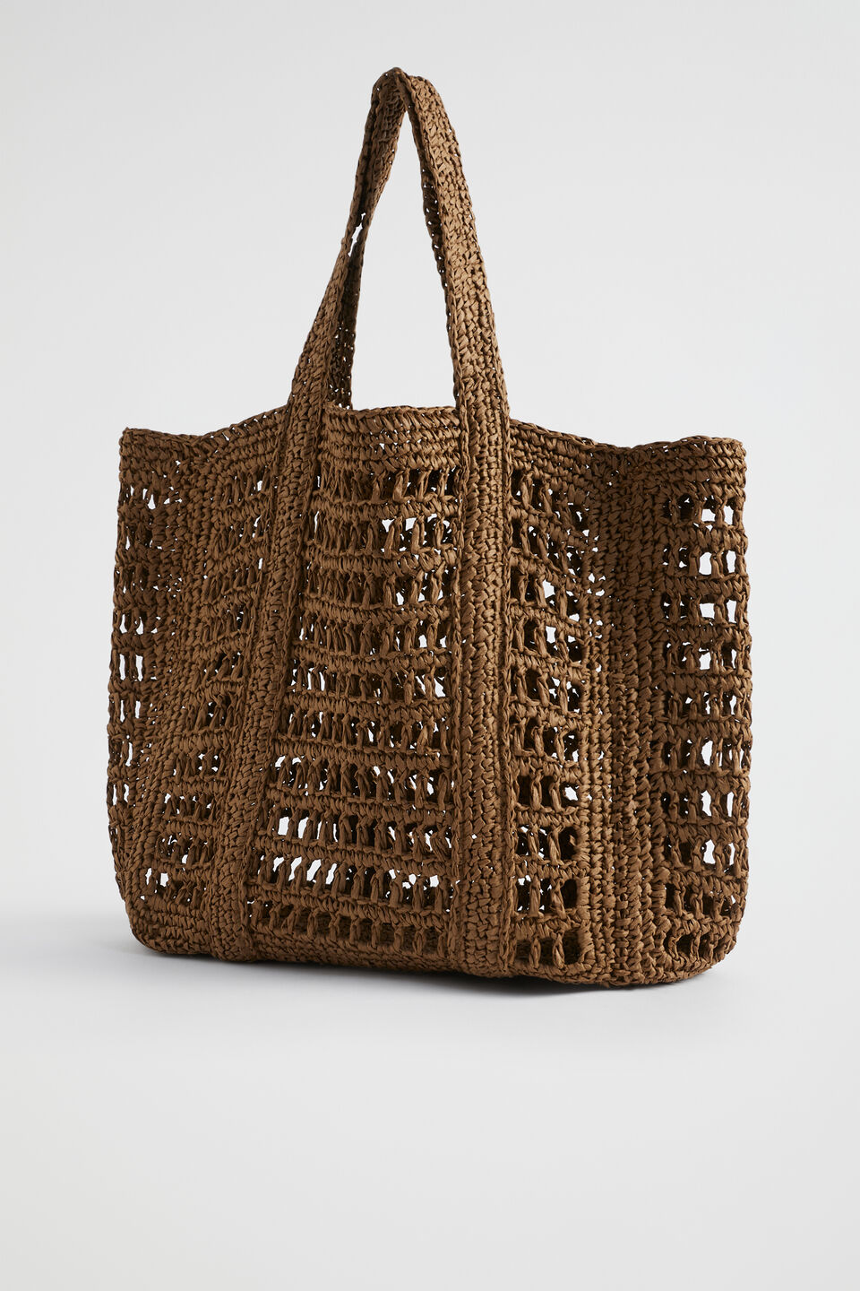 Slouch Straw Tote  Pecan Brown