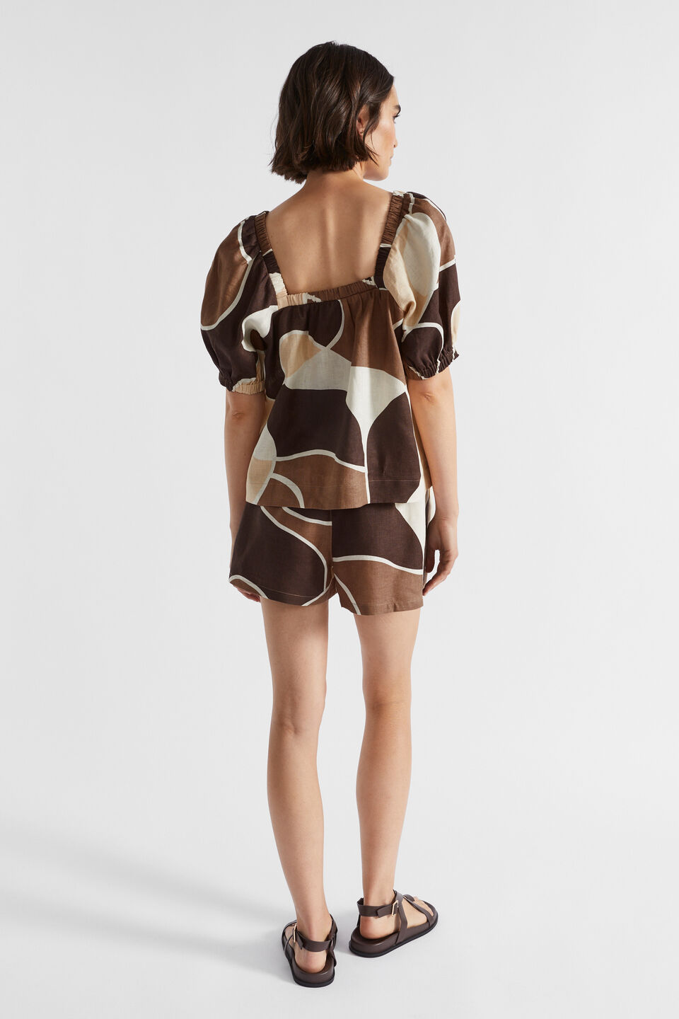 Abstract Square Neck Top  Woodland Abstract