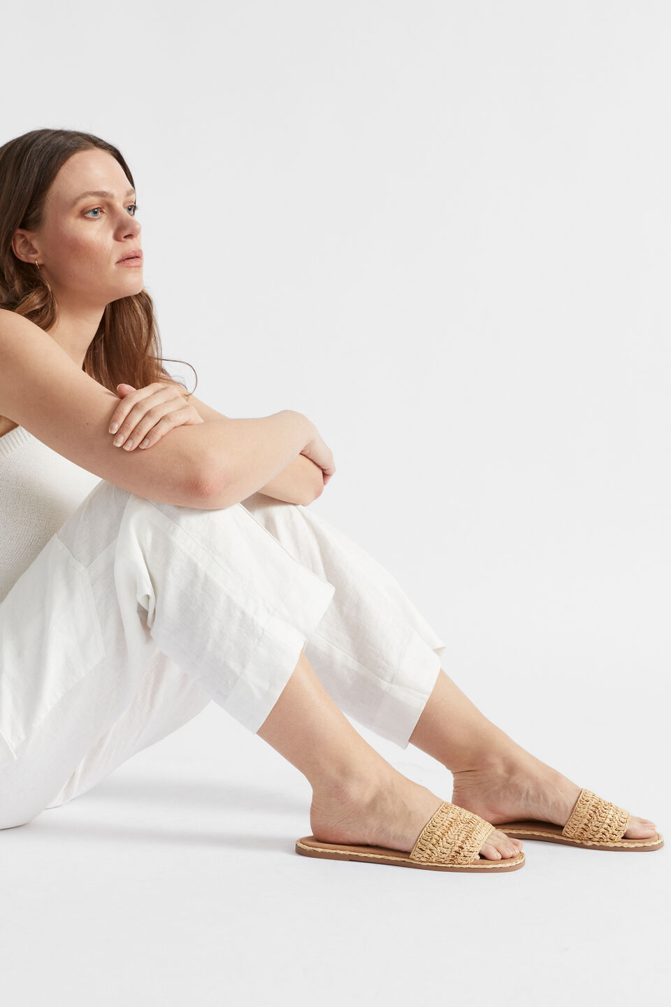 Andi Crochet Slide  Natural