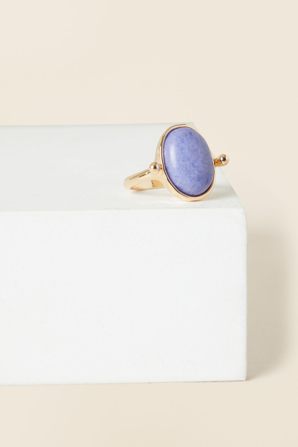 Stone Oval Ring  Deep Ocean