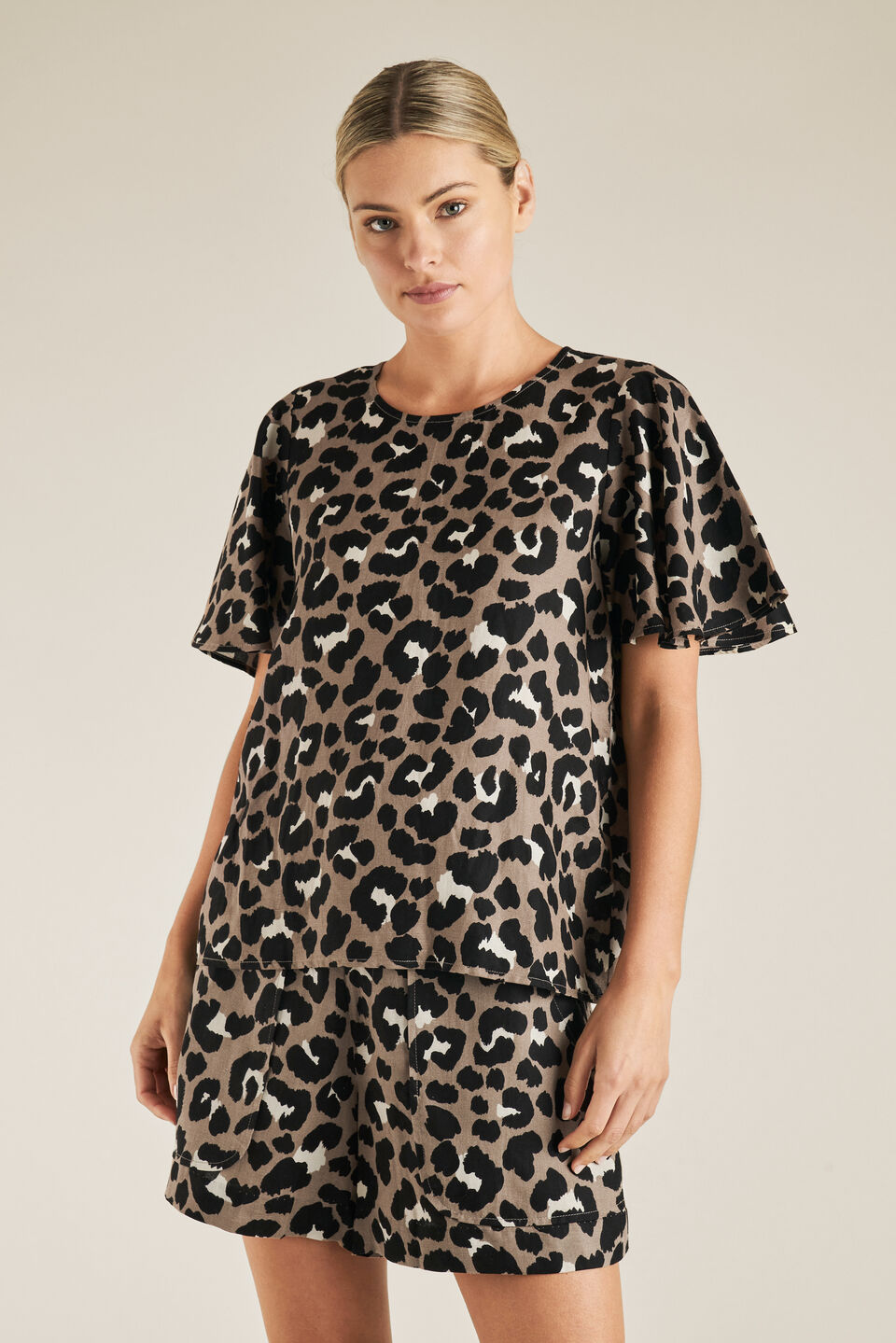 Ocelot Flutter Sleeve Top  
