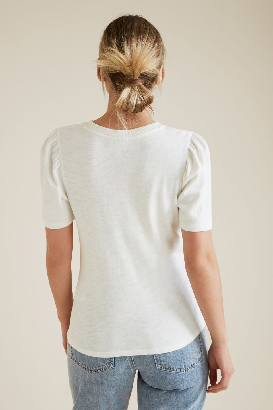 Blouson Sleeve Top  Cloud Cream