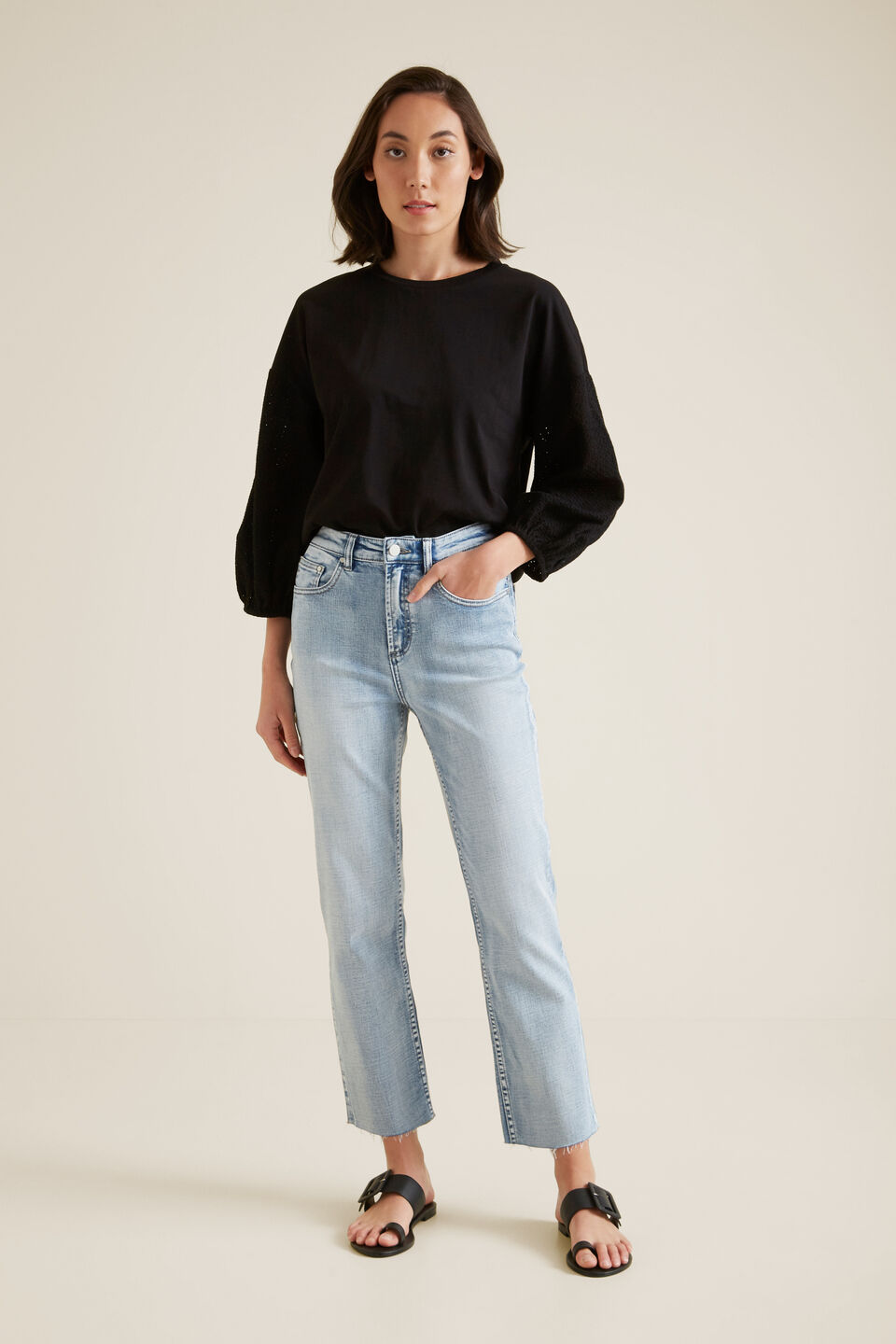 Broderie Sleeve Top  