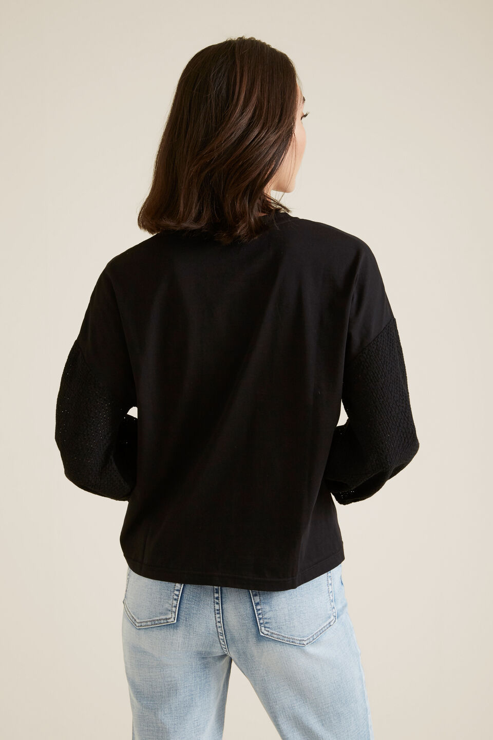 Broderie Sleeve Top  