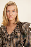 Gingham Frill Blouse  Deep Chai Gingham  hi-res