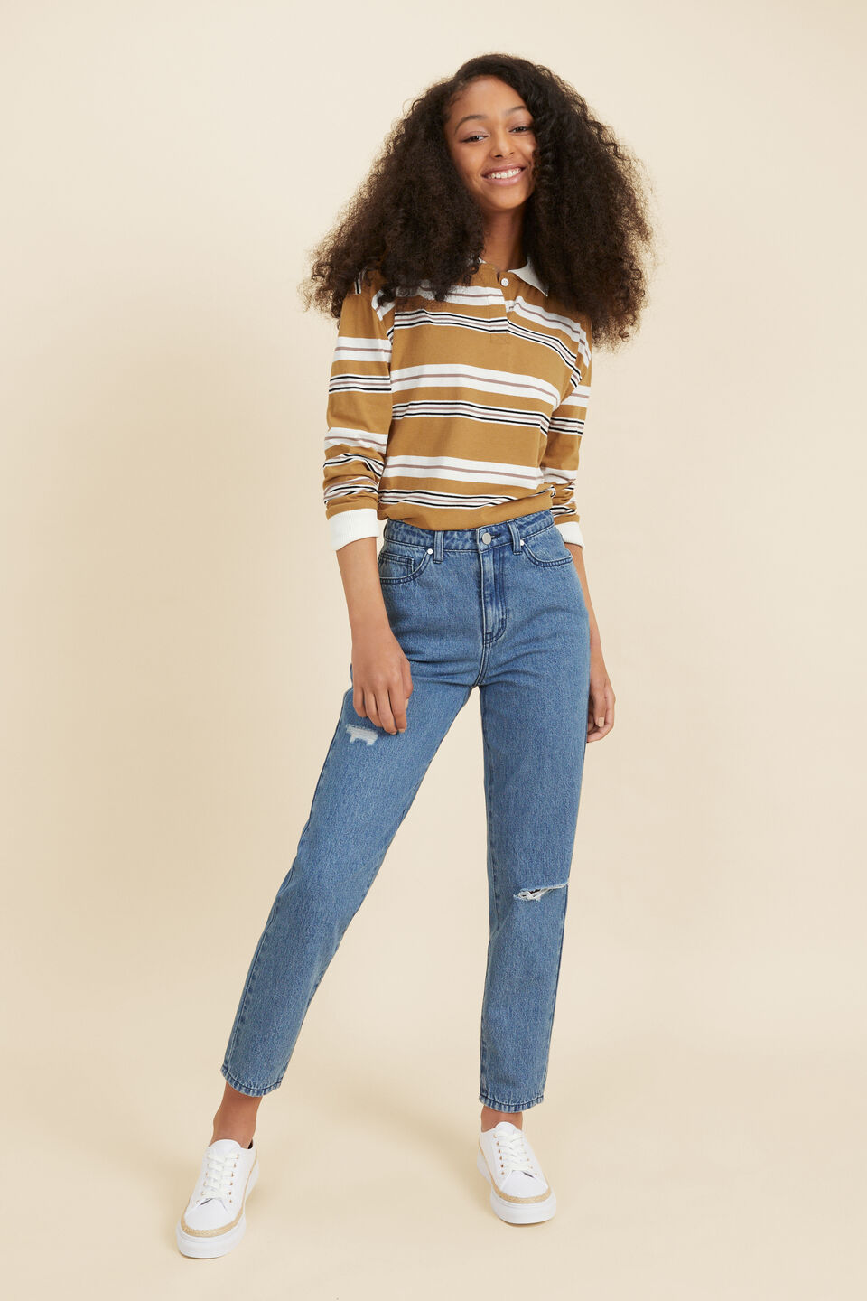 Stripe Rugby Top  Sunflower