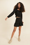 Linen Frill Skirt  Black  hi-res