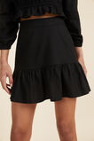 Linen Frill Skirt  Black  hi-res