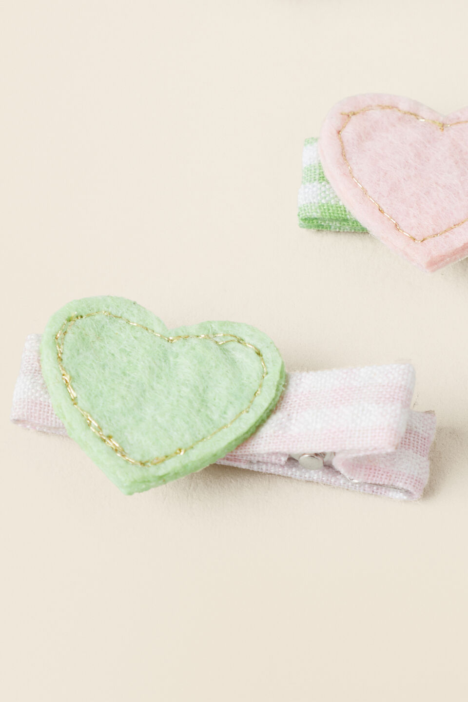 Felt Heart Duck Clip Trio  Multi