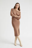 Cable Drape Shoulder Knit  Chocolate Malt  hi-res