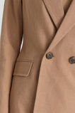 Ramie Cotton Longline Blazer  Auburn Brown  hi-res
