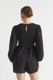Cheesecloth Shirred Bodice Top  Black  hi-res