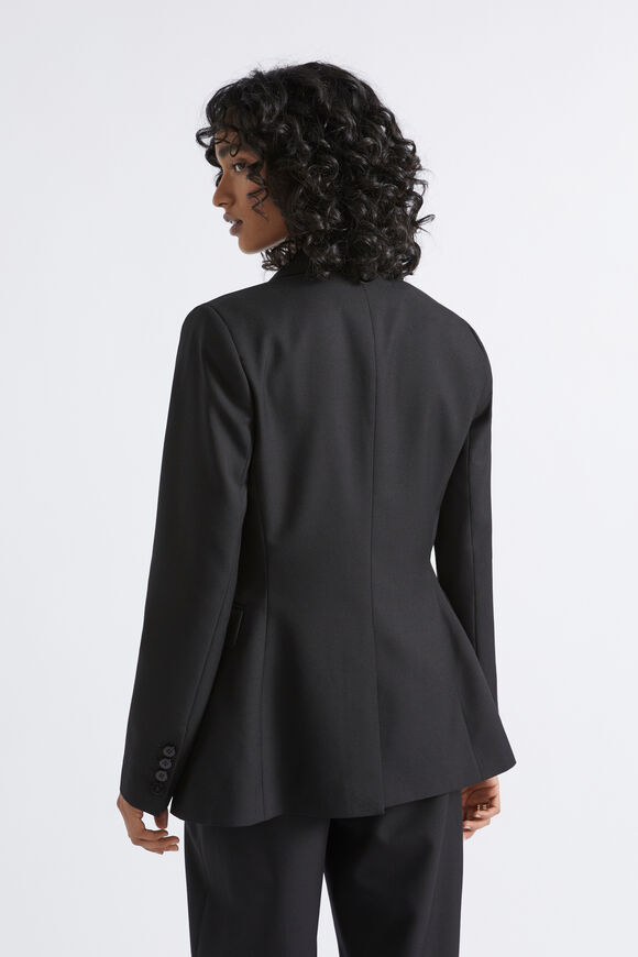 Wool Blend Tailored Blazer  Black  hi-res
