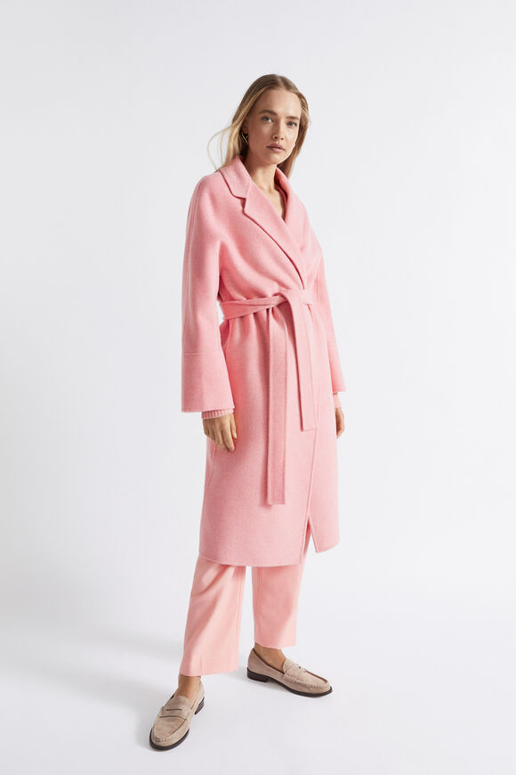 Wool Blend Relaxed Coat  Pale Peony Marle  hi-res