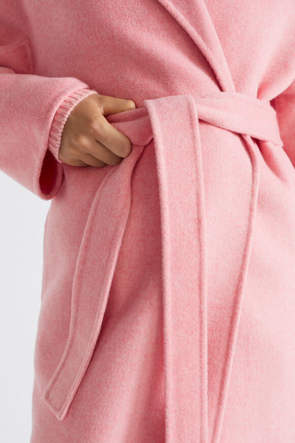 Wool Blend Relaxed Coat  Pale Peony Marle  hi-res