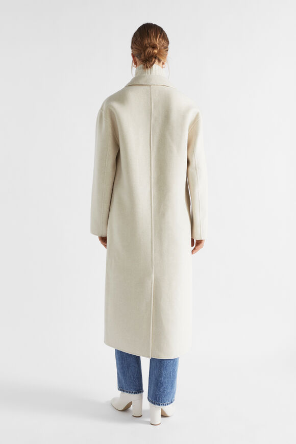Wool Blend Boxy Coat  Vanilla Cream Marle  hi-res