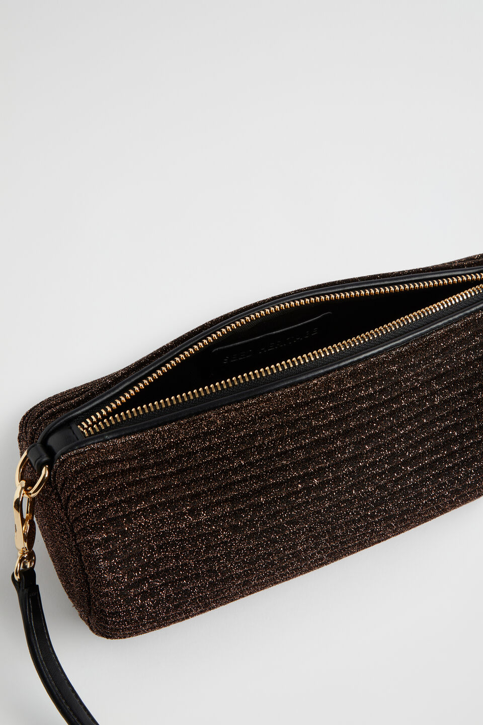 Pleated Shoulder Bag  Bronze