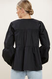 Tiered Poplin Blouse  Black  hi-res