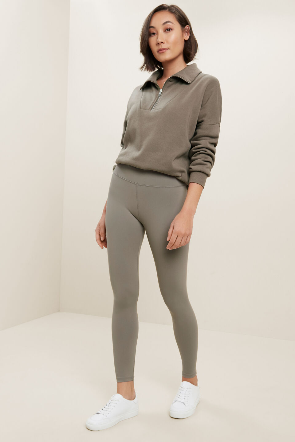 Funnel Neck Sweater  Olive Khaki