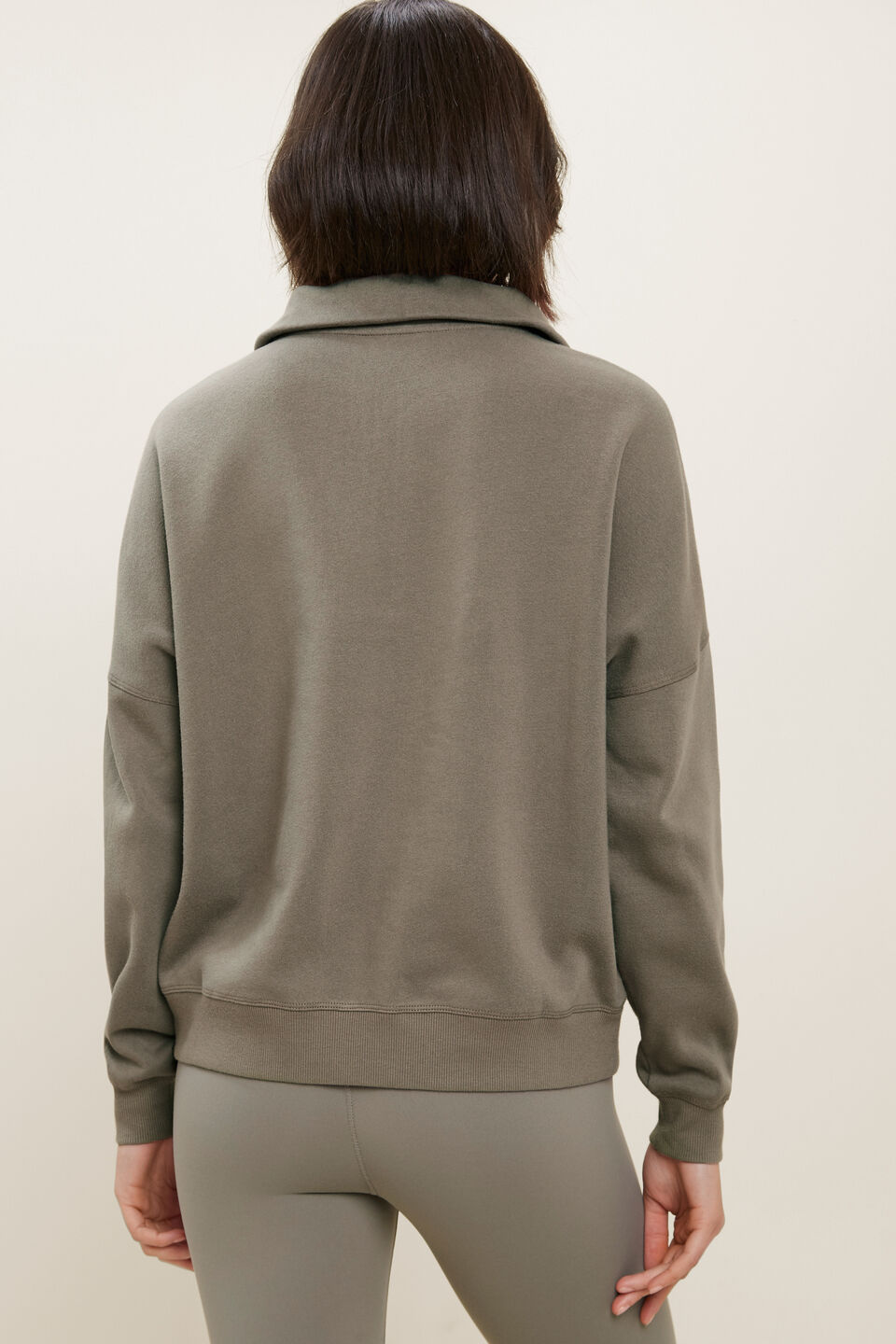 Funnel Neck Sweater  Olive Khaki