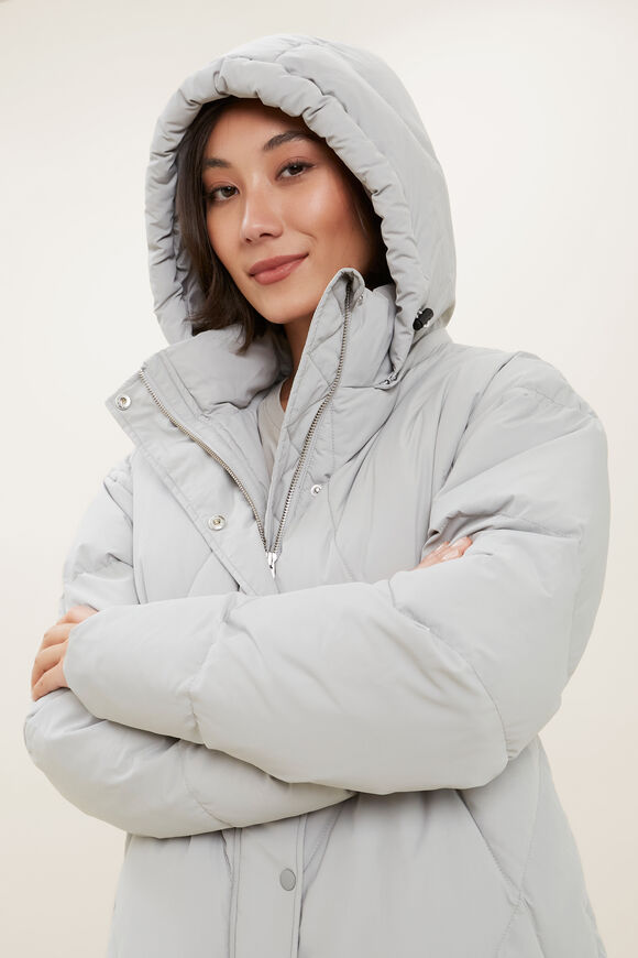 Diamond Puffer Jacket  Muted Khaki  hi-res
