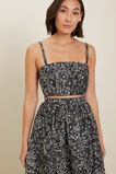 Silk Blend Gathered Crop Top  Floral Paisley  hi-res