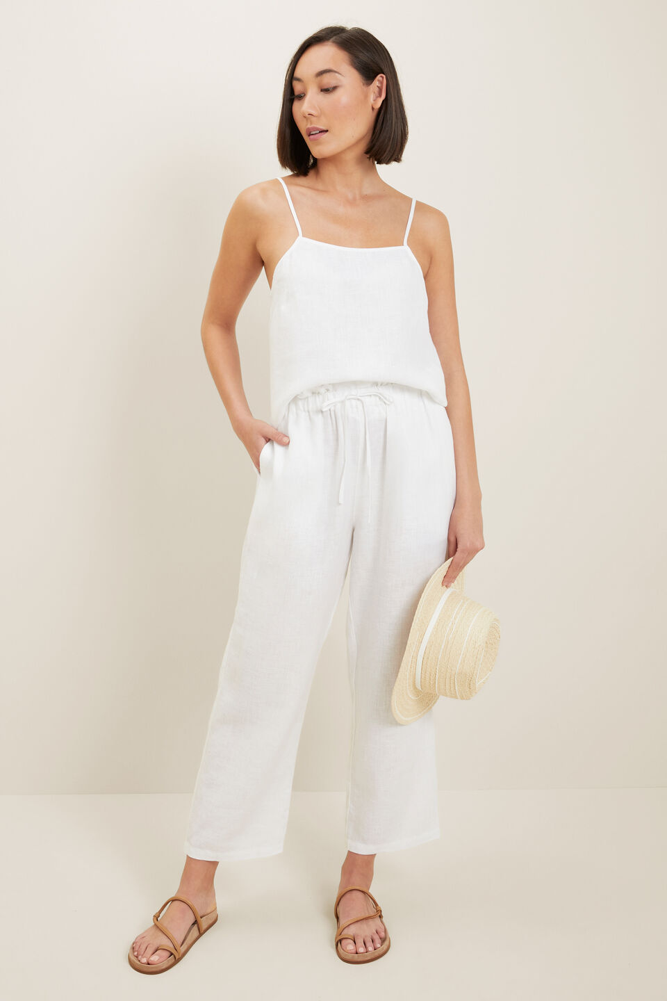 Linen Camisole  Whisper White