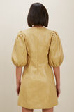 Vegan Leather Puff Sleeve Mini Dress  Fawn  hi-res