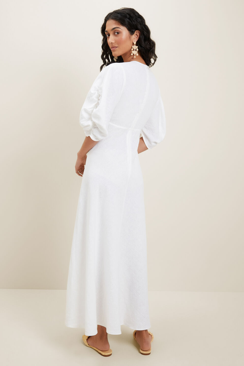Knot Front Maxi Dress  Whisper White