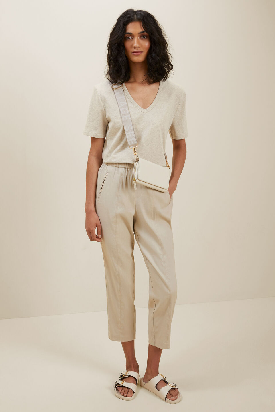 Slim Leg Pull On Pant  Cool Sand