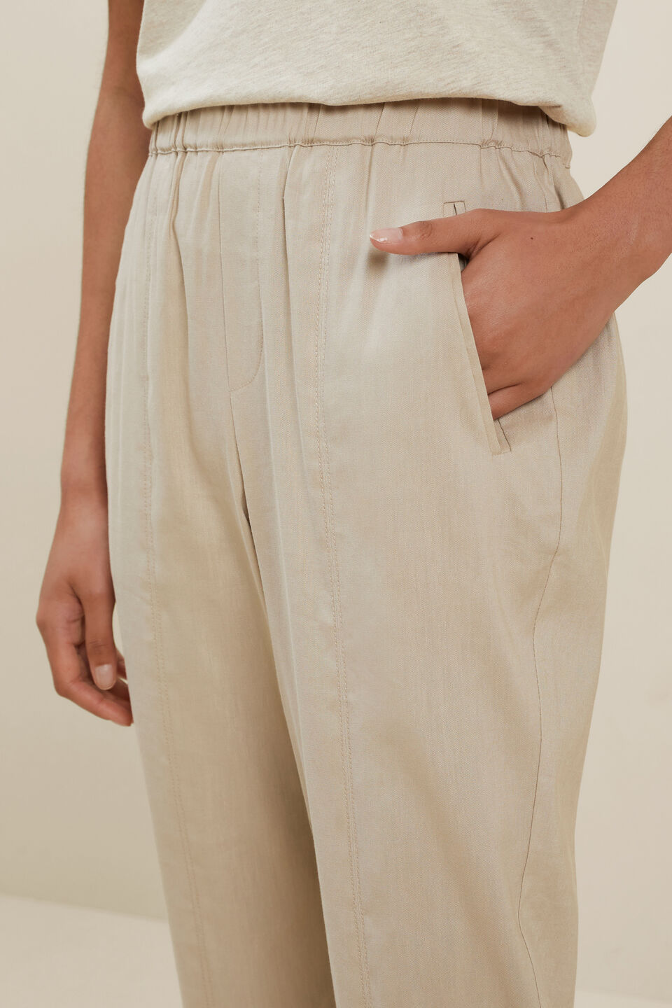 Slim Leg Pull On Pant  Cool Sand