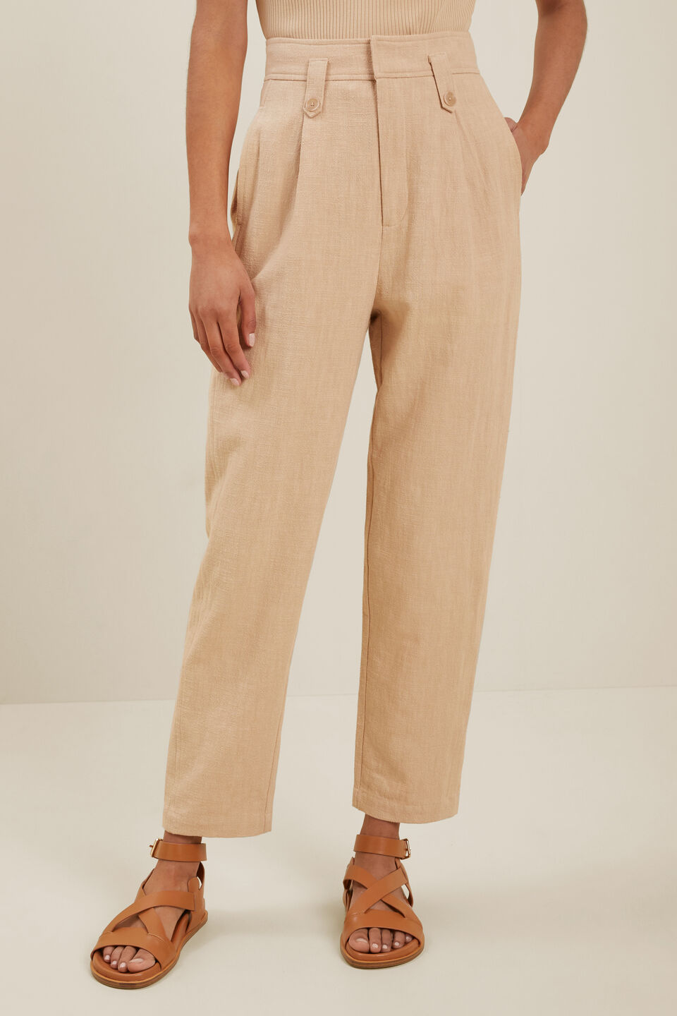 Textured Tapered Pant  Neutral Sand