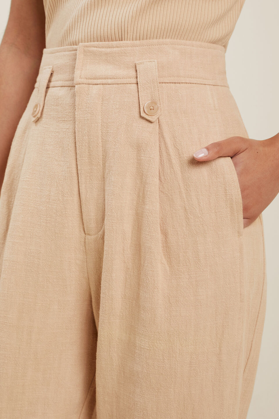 Textured Tapered Pant  Neutral Sand