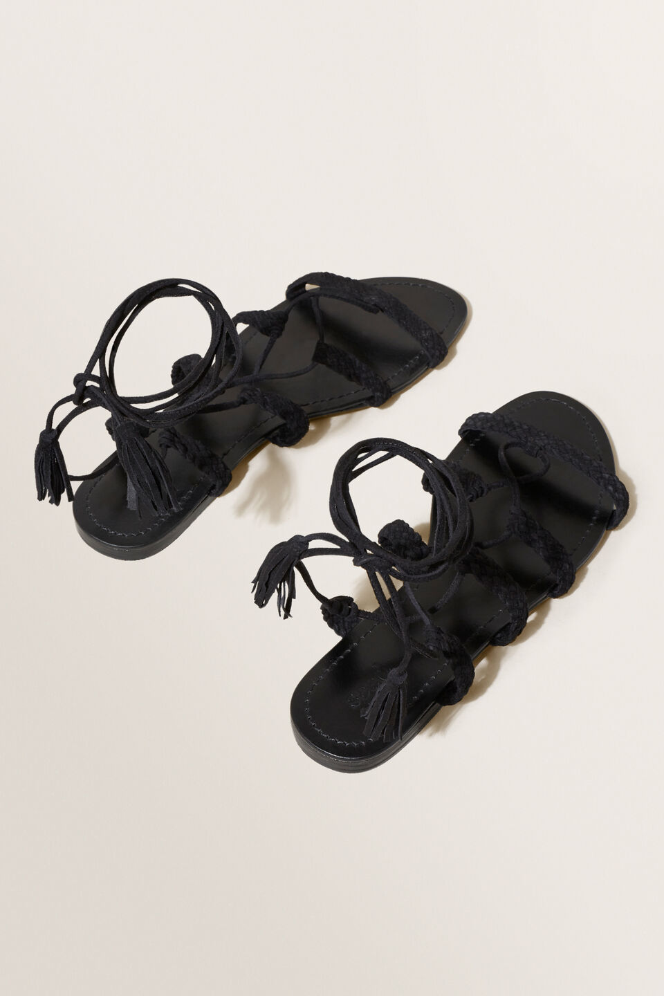 Gianna Gladiator Sandal  Black Suede