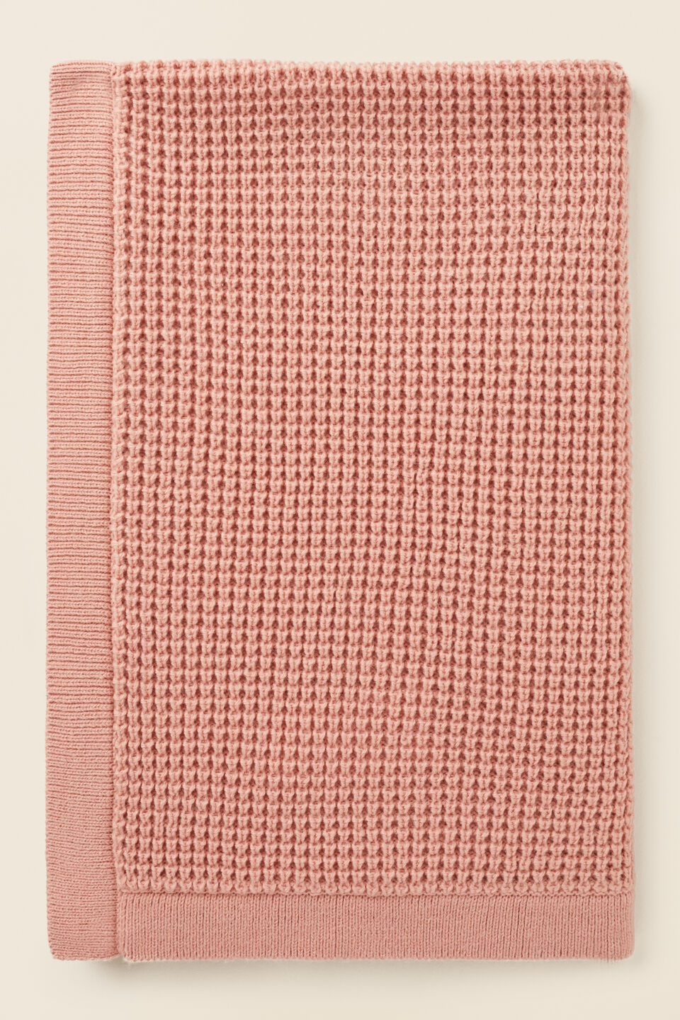 Fluffy Knit Blanket  Chalk Pink  hi-res