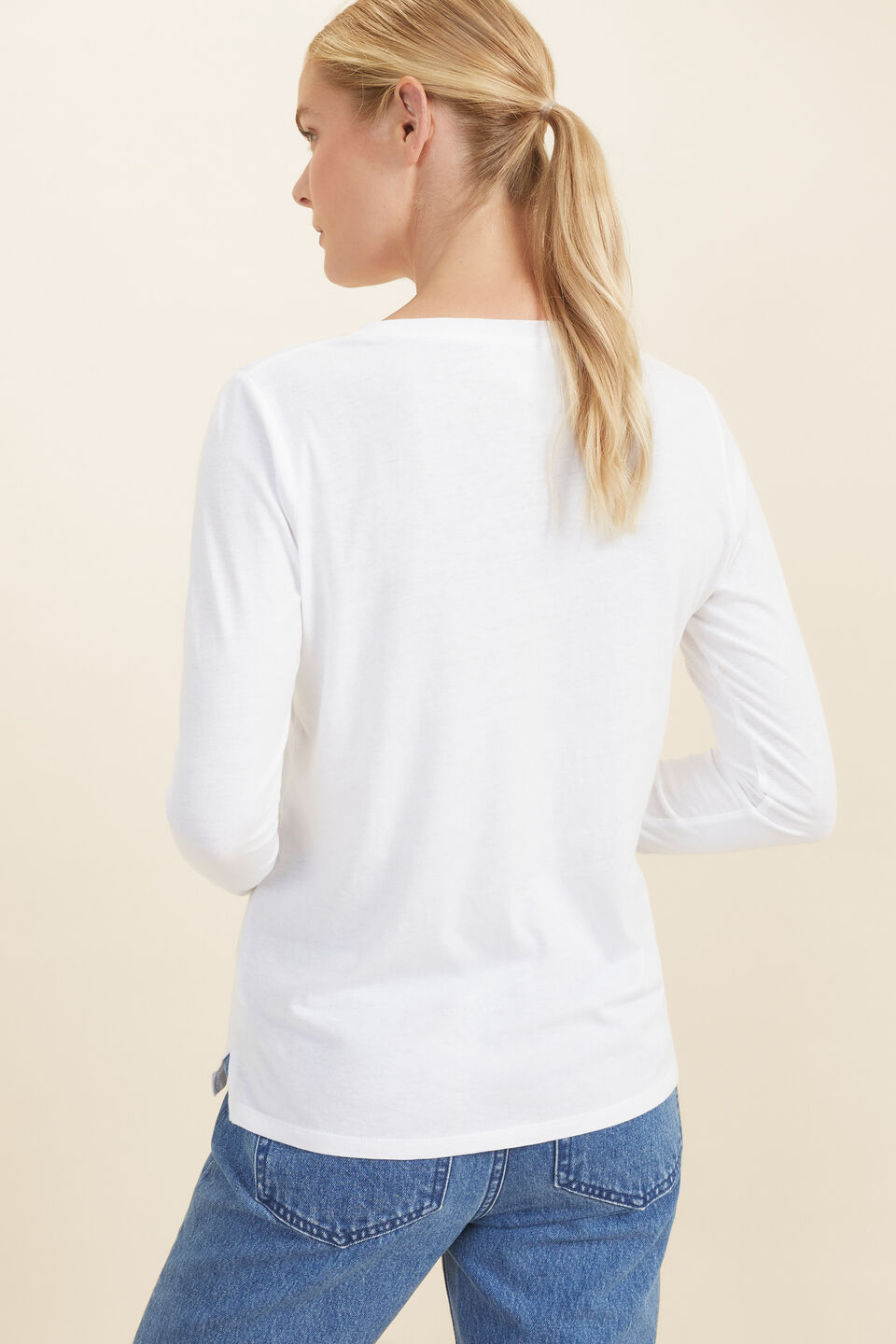 Core Long Sleeve Top  Whisper White