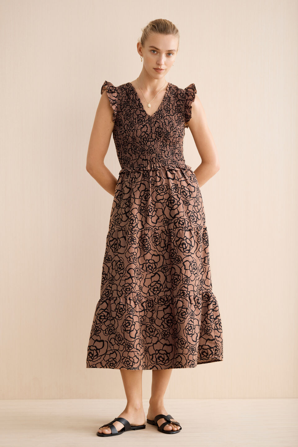Floral Frill Midi Dress  Acorn Floral