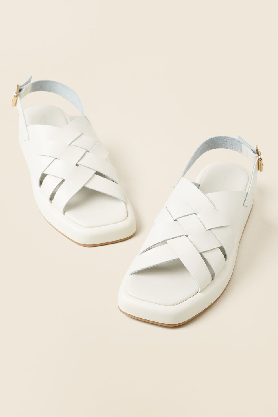 Zoya Leather Flatform Sandal  French Vanilla