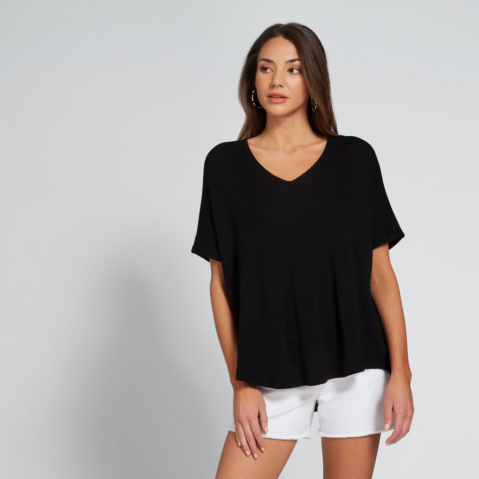 V-Neck Textured Tee  