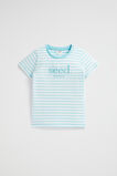 Core Logo Tee  Ocean Blue Stripe  hi-res