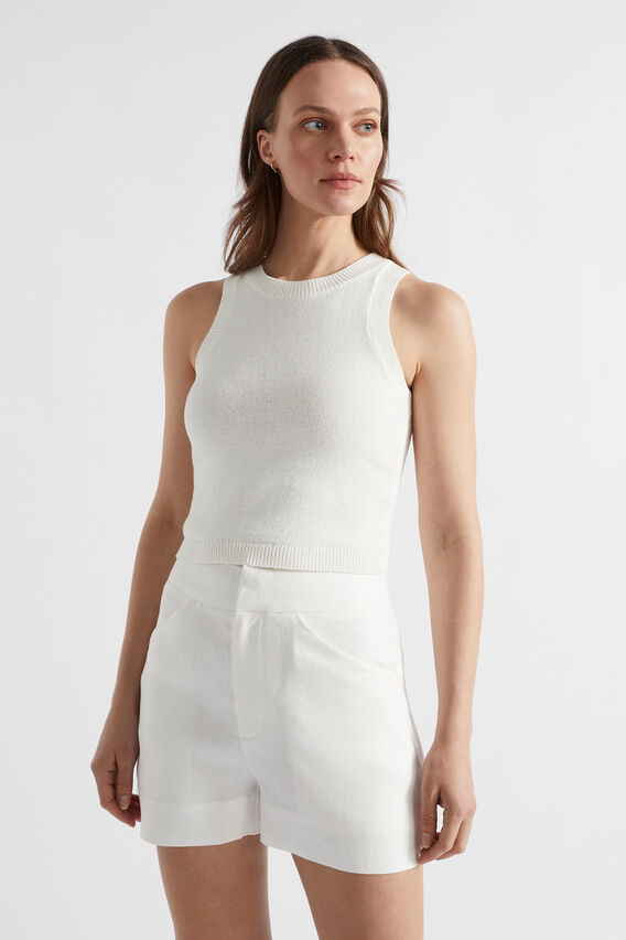 Cotton Knit Top  Cloud Cream  hi-res