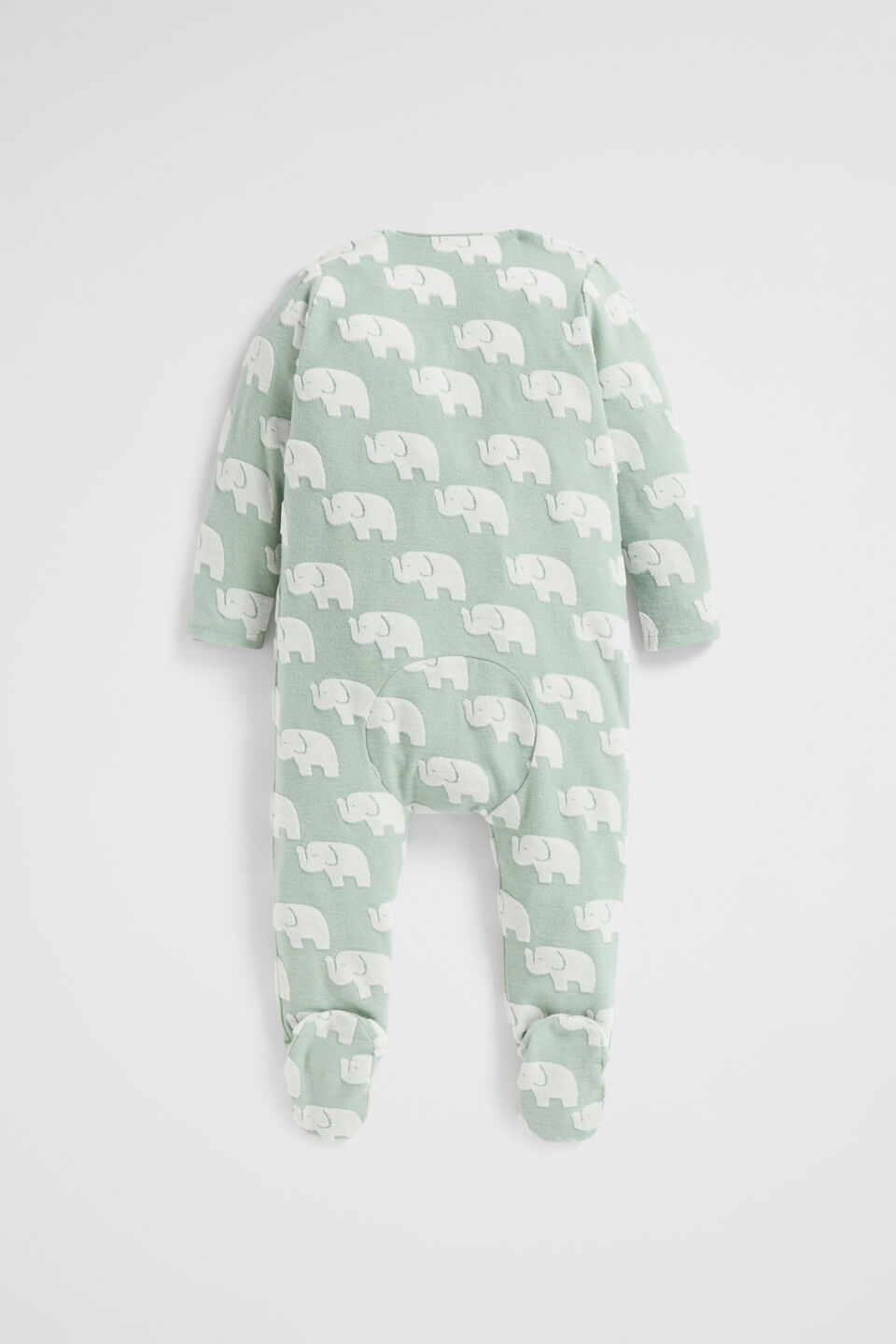 Elephant Jacquard Zipsuit  Sage